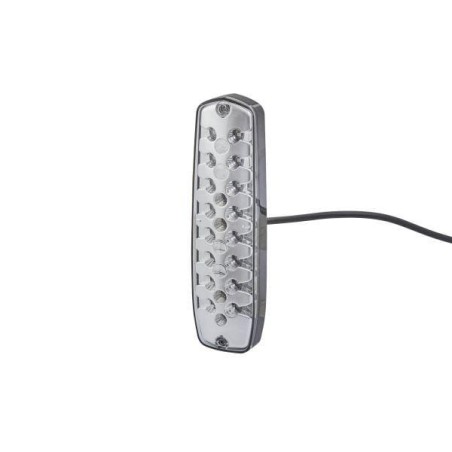Rear light LED, rectangular, 12/24V, transparent, bolt on, 24 LEDs, Hella - 2SD343910001