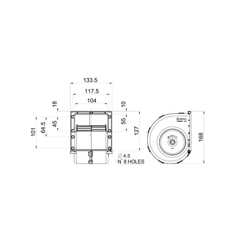 Single blower 12V, 010-A70-74D - 30003523B Single blower 12V, 010-A70-74D - 30003523B