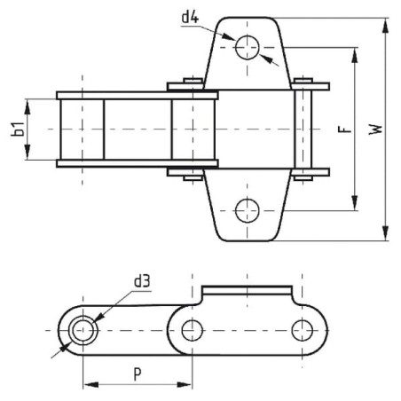 Intake elevator chain, side 8.3mm, 5m - 30453155022160M1