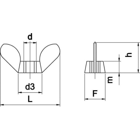 Flügelmutter verz. M4 DIN - 3154DIN