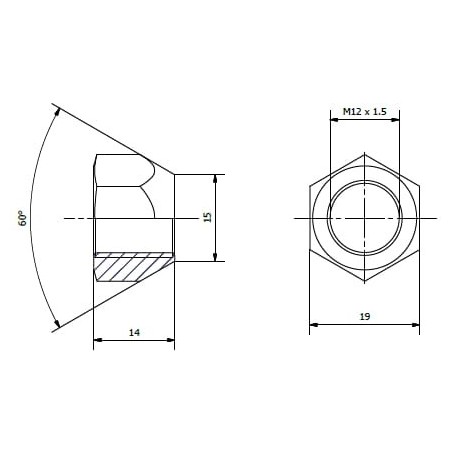 Radmutter, kegelförmig M12X1.5 - 312F019