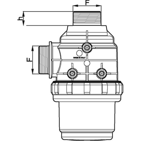 Filtr ssący gwint zewnętrzny 1-1/4 cali 32 mesh 80-120 l/min - 3132052