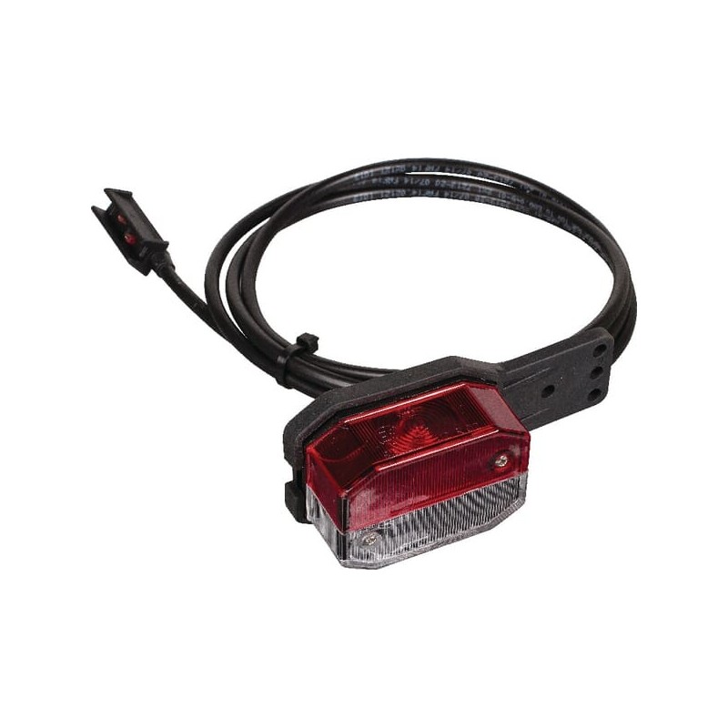 Marker light RH rectangular, 24V, red/white, bolt on, Aspöck - 316564147