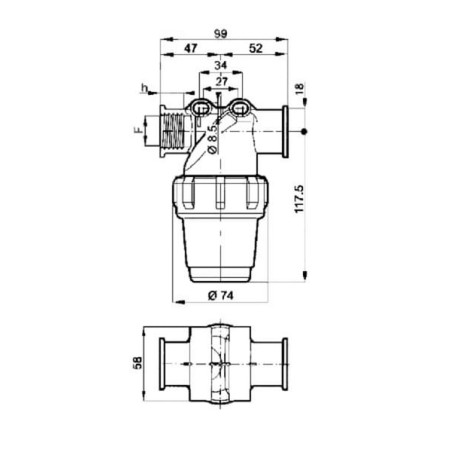 Pressure Filter 1/2 inch 50Mesh - 3242A023