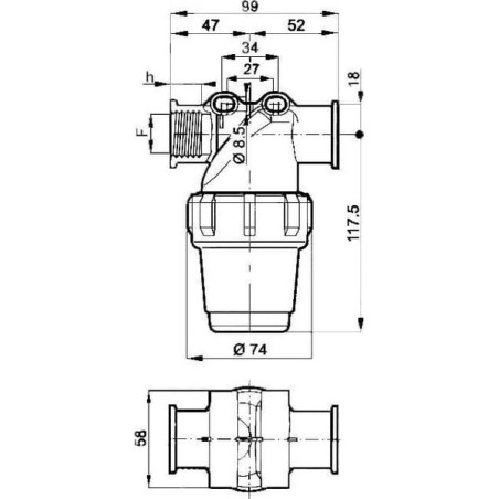 Line Filter 1/2 inchF 80-100L/m - 3242023