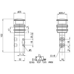 Valve, 3/2 pushbutton - 338976