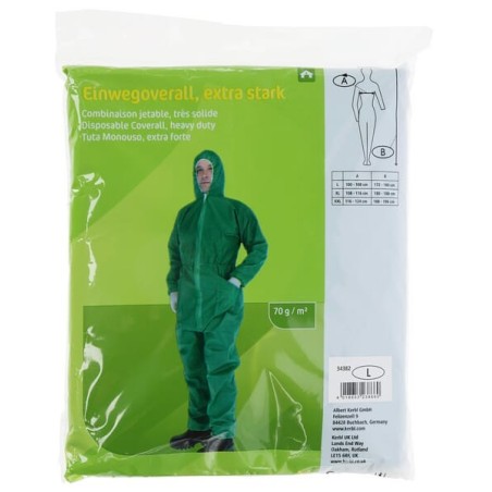 Disposable overalls L, green, 70gr - 34382KER