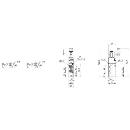 Solenoid valve 5/2-way - 354E1502