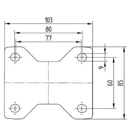Bockrolle mit Polyurethan-Lauffläche - 3478UAR200P63