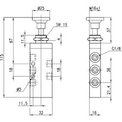 Zawór 5/2-drożny, z suwakiem tłokowym - 358910