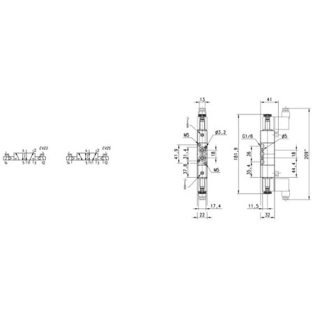 Solenoid valve 5/2-way - 358E1102