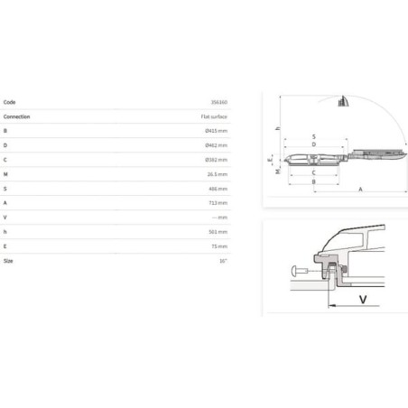Closed hinged lid D455 Flat surface - 356160