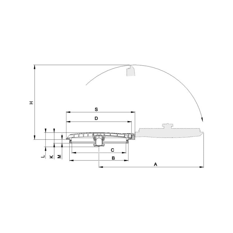 Lid with lock, top fastening - 356041