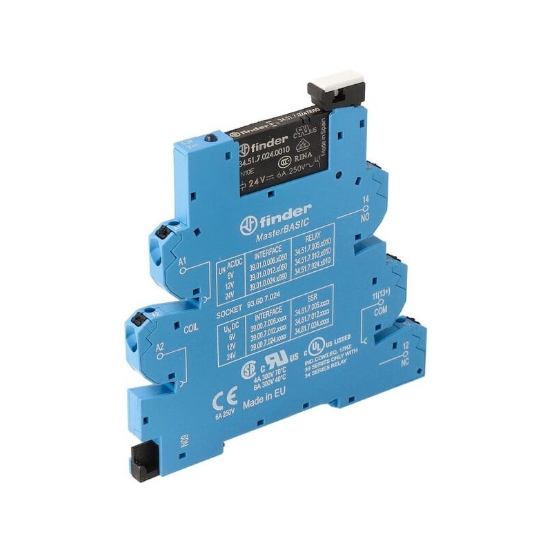 Relay interface Mod. EMRMasterBASIC push-in.6,2mm.1CO 6A/24V UC/AgNi - 390100240060