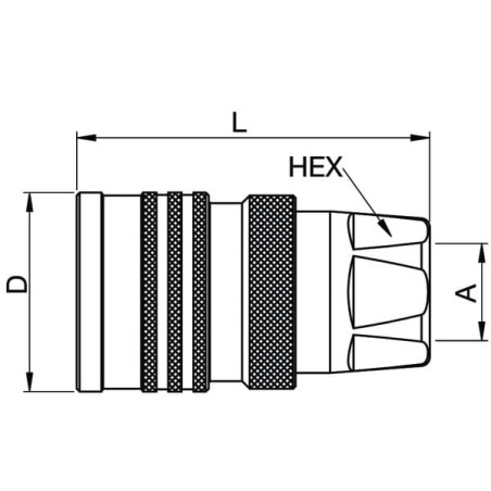 Female coupling TEMA 3/8 inch linkable under pressure - 381138TE