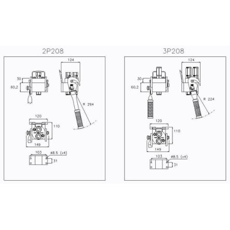 Multifaster DN12-2 x 1/2 inch BSPP movable section plug - 3P208212GMC