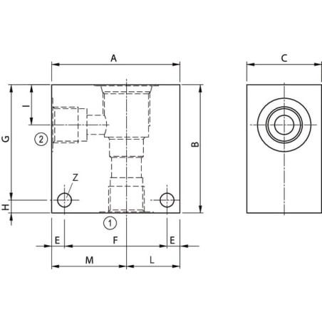 Housing Alu 8/2 1/4 inch - 3CC082