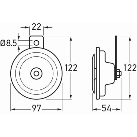 Klakson, 24V Hella - 3BA002768382