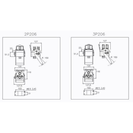 Multifaster DN10-2 x 3/8 inch BSPP movable section plug - 3P206238GMC