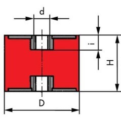 Vibrationsdämpfer V2A Typ C - 4030C55RVS