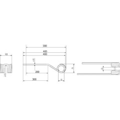 Federzinken, Länge 405mm, breite 105mm, spulen-innendurchmesser 53mm, Kramp - 436150KR