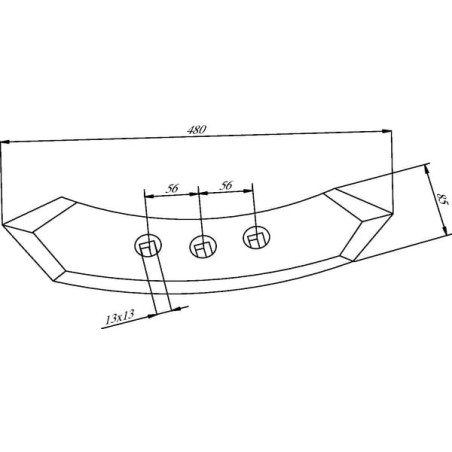 Grubberscharspitze, 480x80x12 mm - 444898KR