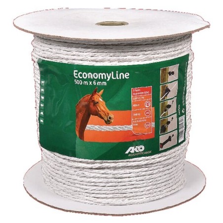 Weidezaunseil 500m,6mm weiß - 441545