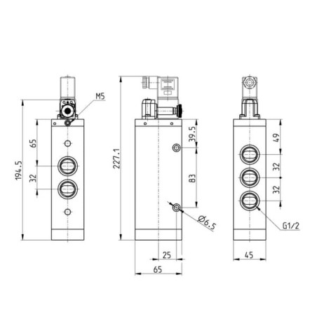 Solenoid valve 5/2-way - 452N01522