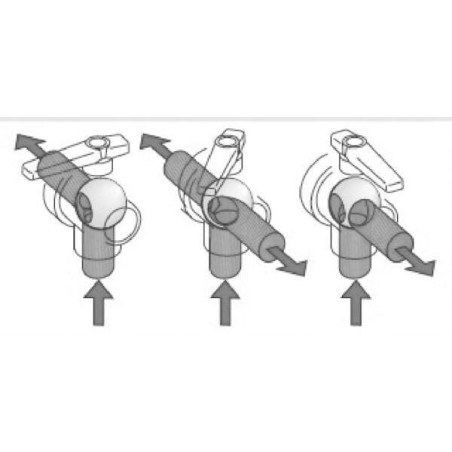 Ball valve 2 inch - Continuous, long handle 3-way - 45531117A