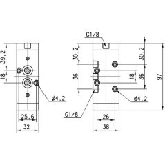 Pneumatic valve 5/2-way - 45835