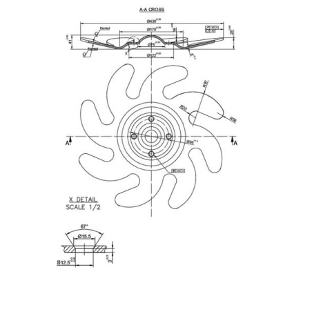 Left levelling disc 430x8 - 4735858N