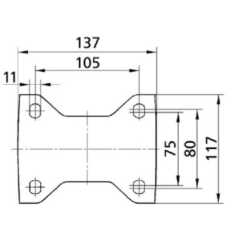 Bockrolle schwer mit Polyurethan-Lauffläche - 4688ITP160P63
