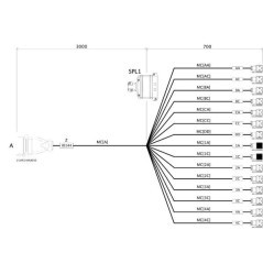 Connection cable for 7 hydraulic functions 3m - 4679000191B