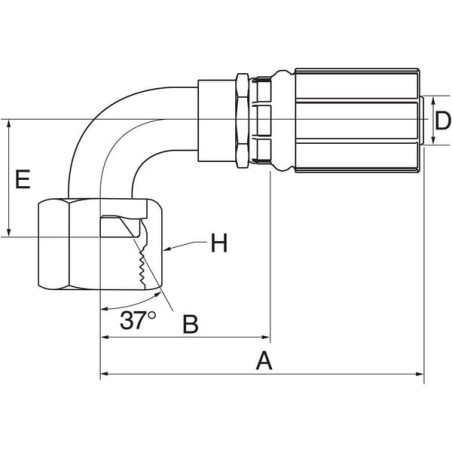 Insert 90 stopni DN6-7/16 JIC - 4G4FJX90S