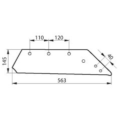 Lemiesz bez dłuta, lewy 16 inch 073-005 pasuje do Kverneland - 5040073005