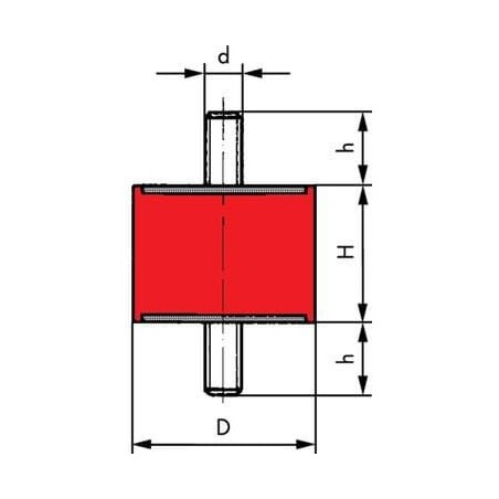 A2 rubber damper TYPE A - 5030A55RVS