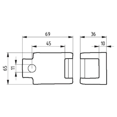 S Tine clamp 25x8mm for frame 40x10mm - 51201312000030