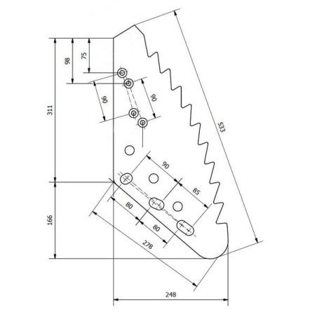Futtermischwagenmesser Wolfram beschichtet - 530948