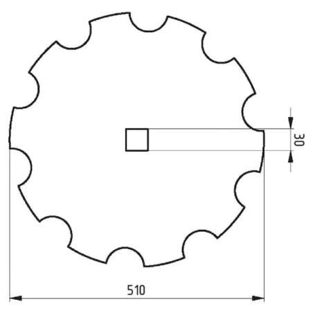 Eggenscheibe gezackt, 510 mm - 52401242050040