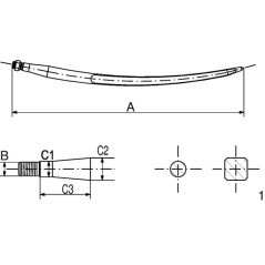 519360021 Unbranded, Gebogene Abschlusszähne 