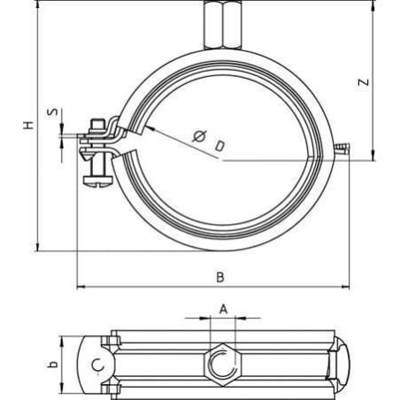 Pipe clamp FGRS Plus 53-59 8/10 25pcs - 562356