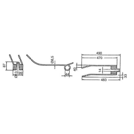 Rotary tine suitable for Kuhn - 57502000KR