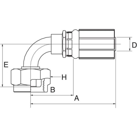 Insert 90 stopni DN8-M20x1.5 - 5G13FFGX90