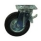 Koło metalowo gumowe skrętne z hamulcem 200 mm - 600200KR