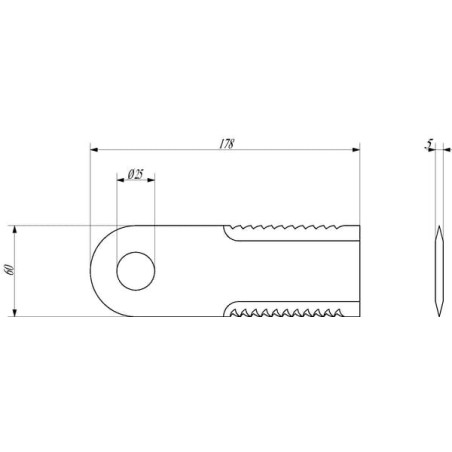Häckselmesser gezahnt 5 mm - 600047N