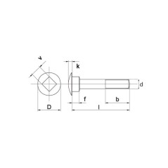 Śruba zamkowa DIN603 M6x40 mm stal nierdzewna A2 Kramp - 603640RVSP050