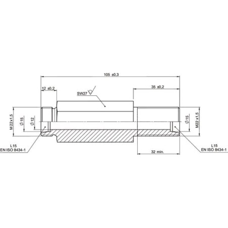 Verschraubung gerade M22 flach - 61515952