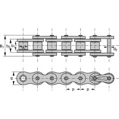 Roller chain ASA 60 - 60A1GPP005