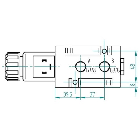 Regelventil 6/2 12V Flan.Schrb - 6212AK10140FL