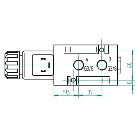Regelventil 6/2 24V Flan.Schrb - 6224AK10080FL